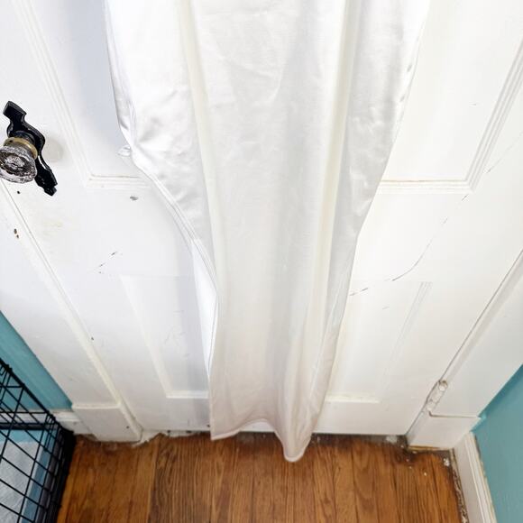 Windsor Lola High Slit White Satin Maxi Dress Bridal Event Sexy Dance NEW Size S - Picture 10 of 16